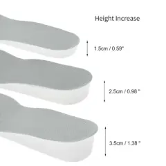 Unique Bargains Height Increase Shoe Inserts Fit Shoe White Gray 1 Pair