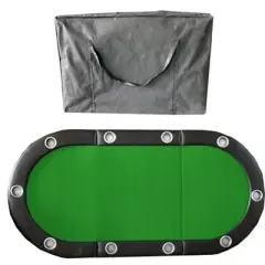 YONWAY Folding Poker Table Top for 10 Players Tri-Fold Texas Holdem Blackjack Casino Game Tabletop
