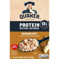 Quaker Instant Protein Banana Nut Oatmeal - 6ct / 12.9oz
