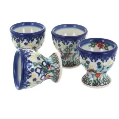Blue Rose Polish Pottery 38-4 Vena Egg Cup Set