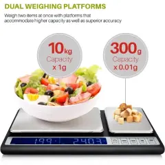 Smart Weigh Digital Kitchen Scale Dual Platform 10 kilograms x 0.01 grams High Precision