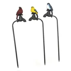 Direct International Home & Garden Summer Birds Planter Pokes Set/3  -  3 Metal Pokes 17.00 Inches -  Yard Decor Pick Stake Cardinal  -  30671101
