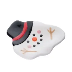 Transpac Dolomite Melted Snowman Spoon Rest - Festive Christmas Kitchen Decor for Holiday Cooking and Serving