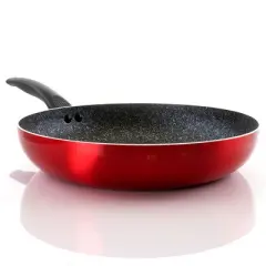 Oster Merrion 12 Inch Aluminum Frying Pan in Red with Bakelite Handle