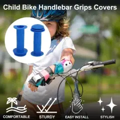 Unique Bargains Child Bike Handlebar Grips Covers 4.13" Blue 1 Pair