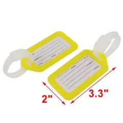 Unique Bargains Plastic Travel Luggage Name Tag Yellow 10Pcs