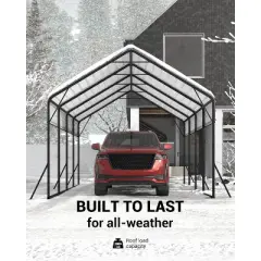 13'x21'x11' Heavy Duty Metal Carport - Oversized All-Weather Steel Shelter for Trucks, Boats, 600 Lbs Capacity, Permanent Outdoor Protection