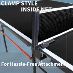 SEVOBAL Table Tennis Accessories 8ft Foldable Portable Ping Pong Table Set with Net Paddles and Balls for Indoor Games, Black, 50"*25"*5"