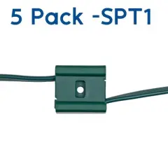 Novelty Lights Snap-On Bridge Connector Plug SPT-1 for C9/C7 Socket or Zip Cord Wire 5 Pack