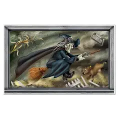 Beistle Flying Witch Insta-View, 3' 4" x 5' 4", (1/Pkg) Multicolored
