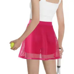 Girls Athletic Tennis Skirts Shorts Elastic High Waisted Mesh Golf Sport Skorts with 2 Pockets for Kids 4-13Y