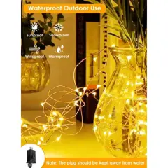 Itopfox 66Ft 200 LED Fairy Lights Plug in, Waterproof String Lights Outdoor & Indoor 8 Modes Christmas Light Bedroom Decor, Timer Twinkle Lights