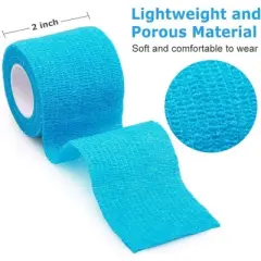 LotFancy Self Adhesive Bandage Wrap, 2" x 5 Yards, 10 Rolls Breathable Sports Tape, Multicolor