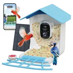PerchMe&trade; Smart Bird Feeder with Camera (Sky Blue Canopy)