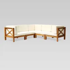 Brava 5pc Acacia Sectional Sofa Set - Christopher Knight Home