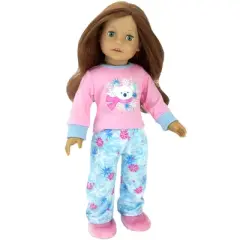Sophia&rsquo;s Winter PJs and Slippers for 18" Dolls, Pink/Blue