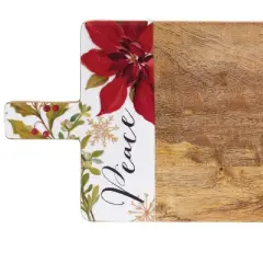 Gallerie II Peace Poinsettia Mango Wood Server