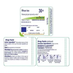 Rhus Tox 30X by Boiron Homeopathic Single Medicine For Pain  -  80 Pellet