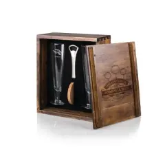 Harry Potter 7pc Glass Quidditch Beverage Gift Set - Picnic Time: Bar Glassware, Saybrook Glasses, Handcrafted Drinkware