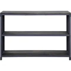 32" MDF 3 Tier Bookshelf with Metal Container Style Gray/Brown - Benzara