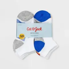 Boys' 10pk Low Cut Socks - Cat & Jack&trade; White