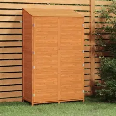 vidaXL Garden Shed for Tool Storage House Outdoor Backyard Solid Fir Wood - Brown 40.2" x 20.5" x 68.7"