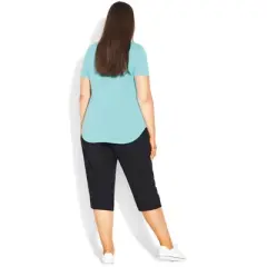 Women's Plus Size Slub Tee - aqua | EVANS