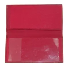 CTM Leather Solid Color Checkbook Cover Wallet