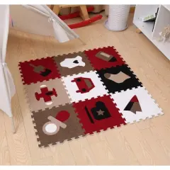 Sorbus Kids Interlocking Puzzle Carpet Mat, Includes 9 Interlocking Tile Pieces