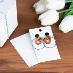 Juvale 200 Pack White Paper Ear Studs & Earring Jewelry Display Cards, 3.5 x 2 in