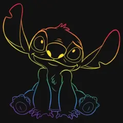 Kids Lilo & Stitch Sitting Cute with Rainbow Pride T-Shirt