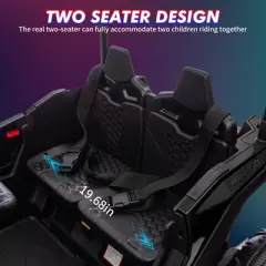24V 2 Seater Ride On UTV Car, 4WD Electric Off-Road Truck with Sun Shade, Side By Side Battery Powered Toy Car with Remote Control, Music, Lights