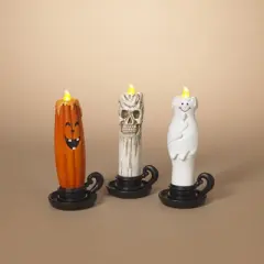 Celebrations 8.15 in. Ghost, Skull, Ghost Candle Halloween Decor (Pack of 24)