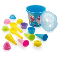 Top Race 9'' Ice Cream Sand Toy - Blue - 16 Pieces