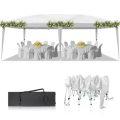 Karl Home | 10 ft. x 20 ft. White Iron-framed Fabric-clothed Party Tent without Sidewalls