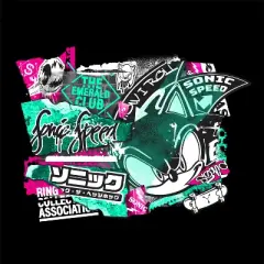 Bioworld Sonic The Hedgehog Street Art Youth Black Crew Neck Sweatshirt