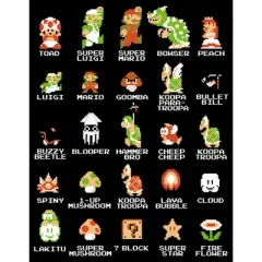 Girl's Nintendo Super Mario Bros Character Guide Crop T-Shirt