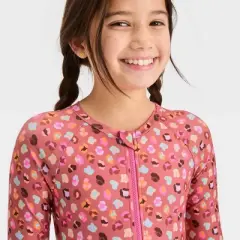 Girls' Wild Leopard Spots One Piece Rash Guard - Cat & Jack&trade;