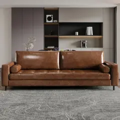 Luck Live  Modern Sofa,leather couch 80.31"furniture living room High-End Vintage Sofa, Sturdy Frame, Comfortable Seating