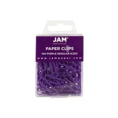 JAM Paper Colored Standard Paper Clips Small 1 Inch Purple Paperclips 2183753B