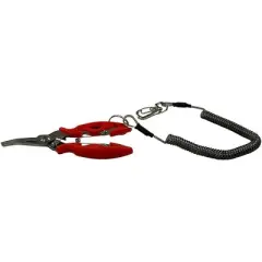 Amber Fight Gear Stainless Steel Fishing Pliers Set with Hook Remover, Braid Cutters, and Split Ring Tip - Saltwater Resistant Tools for Anglers, Red