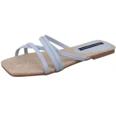 French Connection Women's Fashion Strappy Sandals with Hemp Rope Sock Sole