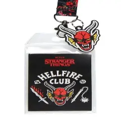 Stranger Things Hellfire Club ID Badge Holder Lanyard w/ 2" Rubber Pendant