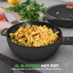 NutriChef Multifunctional 4L Electric Frying Pan & 4L Steamer