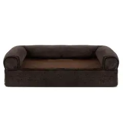 FurHaven Faux Fleece & Chenille Memory Foam Sofa Dog Bed