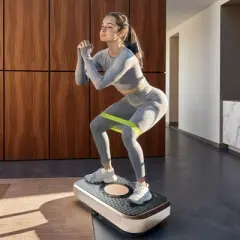 SEVOBAL Vibration Plate Fitness Platform Whole Body Lymphatic Drainage Fat Burning Shaking Workout Board for Home Gym Exercise, Gold, 20.5"*14.2"*4.5"