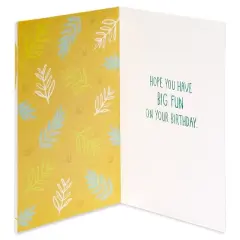 Kids' 'Dino-Mite' Birthday Card: Dinosaur Design, Kids, Boys, Girls, Vertical Fold, Multicolored, 6.75x4.625