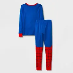 Boys' Spider-Man Uniform Snug Fit 4pc Pajama Set - Blue