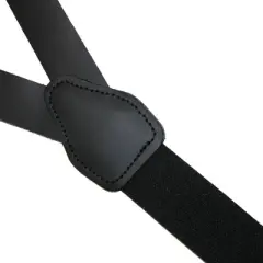 CTM Men's Coated Leather Clip-End 1 Inch Suspenders