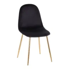 Set of 2 Pebble Contemporary Dining Chairs Gold/Black - LumiSource